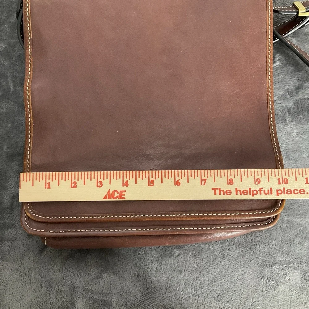 Katana Leather Messenger Bag Brown Crossbody Satchel Purse 10